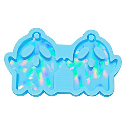 Белый Хэллоуин призрак diy силиконовые формы для подвесок, формы для литья смолы, для уф-смолы, изготовление ювелирных изделий из эпоксидной смолы, белые, 45x78 мм