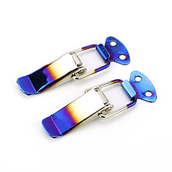 Blue & Stainless Steel Color Stainless Steel Spring Loaded Toggle Latches, Latch Catch Clamp Clips for Cases, Toolboxes, Trunks and Chests, Blue & Stainless Steel Color, 80x27mm, about 2pcs/set