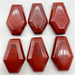 Red Jasper Halloween Natural Red Jasper Carved Coffin Figurines, Reiki Stones Statues for Energy Balancing Meditation Therapy, 19x30x7mm
