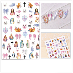 Cat Shape Nail Art Stickers Decals, Self Adhesive, for Nail Tips Decorations, Cat Pattern, 10x8cm