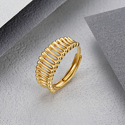 Golden Adjustable Titanium Steel Hollow Ring, Golden, Inner Diameter: 17mm