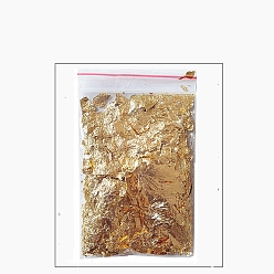 Golden Foil Chip Flake, for Resin Craft, Nail Art, Painting, Gilding Decoration Accessories, Golden, Bag: 100x50mm