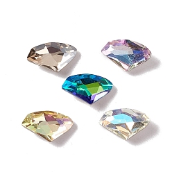 Mixed Color Glass Rhinestone Cabochons, Pointed Back & Back Plated, Triangle, Mixed Color, 9x14x4mm