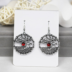 Main picture model WH1351-2 Bohemian Ethnic Style Circle Pendant Earrings - Retro, American Personality Design