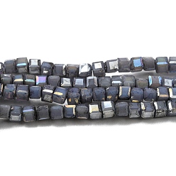 Dark Slate Gray Baking Painted Glass Beads Strands, Imitation Jaed, AB Color, Faceted, Cube, Dark Slate Gray, 2.5x2.5x2.5mm, Hole: 0.8mm, about 191~193pcs/strand, 18.11~18.50 inch(46~47cm)