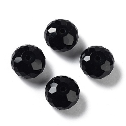 Черный Стекло k9 стекло, имитация Австрийские кристаллические шарики, граненые, рондель, чёрные, 12x8 мм, отверстие : 1 мм