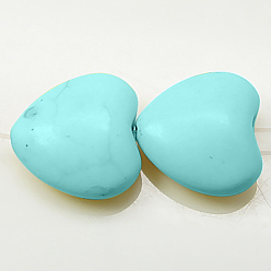 Cyan Synthetic Turquoise Beads Strands, Dyed, Dolphin, Cyan, 19x11x6.5mm, Hole: 1mm