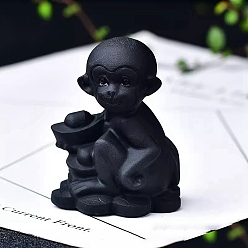Obsidian Natural Obsidian Ornament Home Desktop Decoration Craft, Monkey, 60mm