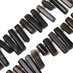 Метеорит Бусины из натурального тектита, колонка, 11~36x6.5~7 мм, отверстие : 1~1.2 мм, около 40~42 шт / нитка, 15.35~15.75'' (39~40 см)