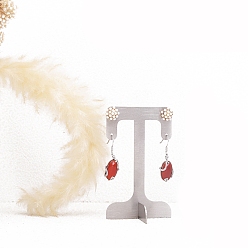 Платина Подставки для сережек из матового железа с t-образным 4-отверстием, органайзер для украшений держатель для серег, платина, 6x10 см