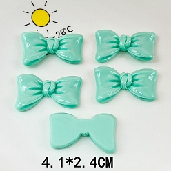 Turquoise Opaque Resin Decoden Cabochons, Bowknot, Turquoise, 24x41mm