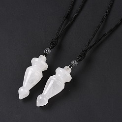 Хрусталь Ожерелье с подвеской в форме маятника из натурального кварца и нейлоновым шнуром для женщин, 32.28~35.04 дюйм (82~89 см)