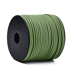 Желто-Зеленый Экологичный шнур из искусственной замши, искусственная замшевая кружева, желто-зеленый, 3.0x1.4 мм, около 98.42 ярдов (90 м) / рулон
