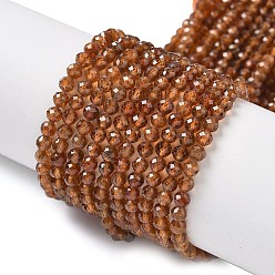 Гранат Гранат природный бисер нитей, граненые, круглые, 4 мм, отверстие : 0.5 мм, около 90 шт / нитка, 15.35'' (39 см)