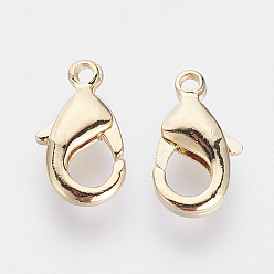 Real 18K Gold Plated Brass Lobster Claw Clasps, Nickel Free, Real 18K Gold Plated, 12x7x2.5mm, Hole: 1mm