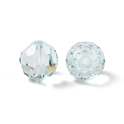 Светло-Голубой K9 стеклянные имитации австрийских хрустальных бусин, граненые, круглые, Небесно-голубой, 10 мм, отверстие : 1 мм