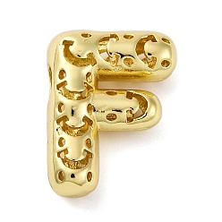 Letter F Латунные подвески, стойки покрытие, долговечный, без кадмия и без свинца, подвески с полыми буквами, Буква F, 20.5x15.5x7.5 мм, отверстие : 4.7x3 мм