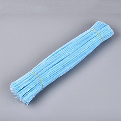 Light Sky Blue Pipe Cleaners, DIY Chenille Stem Tinsel Garland Craft Wire, Light Sky Blue, 300~305x5~7mm, about 95~100 strip/bundle
