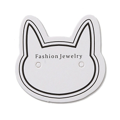 White 100Pcs Cat Head Shape Paper Jewelry Earring Display Cards, White, 3.5x3.5x0.05cm