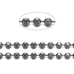 Gunmetal Brass Ball Chains, Faceted, Long-Lasting Plated, Soldered, with Spool, Cadmium Free & Lead Free, Gunmetal, 1.5mm, about 301.83 Feet(92m)/roll