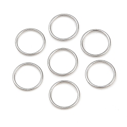 Stainless Steel Color 304 Stainless Steel Closed Jump Rings, Round, Stainless Steel Color, 22 Gauge, 7x0.6mm