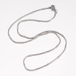 Stainless Steel Color 304 Stainless Steel Necklace, Herringbone Chain Necklaces, with Lobster Claw Clasps, Stainless Steel Color, 19.69 inch(500mm), 1.5mm