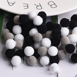Black DIY Doll Craft Polyester High-elastic Pom Pom Ball, RoundDecorations, Black, 1.5cm