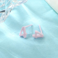 Pink Hypoallergenic Bioceramics Zirconia Ceramic Stud Earrings, Number 4, No Fading and Nickel Free, Pink, 7x5mm