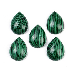 Малахит Синтетические малахитовые кабошоны, слеза, 20~20.5x15~15.5x6.5~7 мм