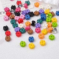 Mixed Color Opaque Acrylic Beads, Wave Snowflake, Mixed Color, 9.5x5mm, Hole: 2mm