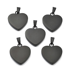 Черный Ионное покрытие (ip) модные 304 штамповка из нержавеющей стали пустые бирки подвески, сердце, зеркальная полировка, чёрные, 23~25x22x4 мм, отверстие : 3x6 мм