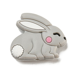 Rabbit Silicone Focal Beads, Rabbit, 25x29x8mm, Hole: 2mm