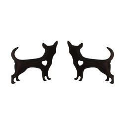 280 black Stylish and Cute Mini Animal Stud Earrings for Women - Dog Heart-shaped Ear Jewelry