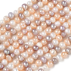 Mixed Color Natural Cultured Freshwater Pearl Beads Strands, Grade 3A, Potato, Mixed Color, 4~5mm, Hole: 0.3mm, about 82~83pcs/strand, 13.78~13.90''(35~35.3cm)