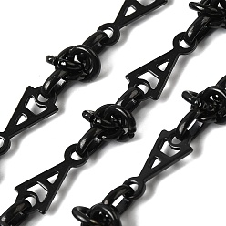 Черный 304 треугольные звенья из нержавеющей стали, несварные, ионное покрытие (ip), чёрные, 16.5x7.5x1 мм