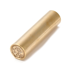 Flower Double-Sided Engraving Wax Seal Brass Stamp, Golden, for Envelope, Card, Gift Wrapping, Flower, 57x15mm
