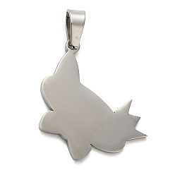 Stainless Steel Color 304 Stainless Steel Pendants, Stamping Blank Tag, Butterfly Charm, Stainless Steel Color, 27x27x1mm, Hole: 6.5x4mm