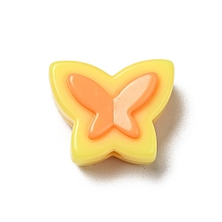 Gold Two Tone Opaque Acrylic Beads, Butterfly, Gold, 16x20x10.5mm, Hole: 3mm, about 250pcs/500g