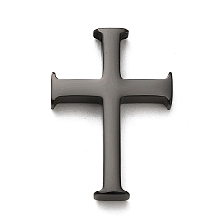 Черный 304 подвески из нержавеющей стали, крестик, ионное покрытие (ip), чёрные, 28x19.5x4 мм, отверстие : 3 мм