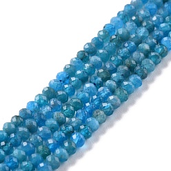 Apatite Natural Apatite Beads Strands, Faceted, Rondelle, 4x3mm, Hole: 0.8mm, about 137pcs/strand, 15.35''(39cm)