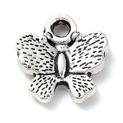 Antique Silver Tibetan Style Alloy Charms, Butterfly Charm, Antique Silver, 11x11x2mm, Hole: 1.6mm, about 625pcs/500g