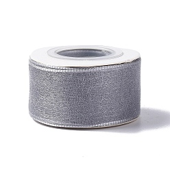 Silver 10 Yards Polyester Chiffon Ribbon, for DIY Jewelry Making, Silver, 1- inch(25.5mm)