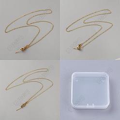 Золотой 12 шт. 3 стили 304 регулируемая цепочка из нержавеющей стали с ползунком, золотые, 17.72~23.43 дюйм (45~59.5 см), 4 шт / стиль