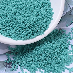 (RR412) Непрозрачный Бирюзово-зеленый Миюки круглые бусины рокайль, японский бисер, 11/0, (rr 412) непрозрачный бирюзовый, 2x1.3 мм, отверстие : 0.8 мм, Около 1111 шт / 10 г