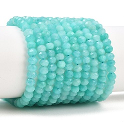 Amazonite Natural Amazonite Beads Strands, Rondelle, Faceted, 5x3.5mm, Hole: 0.9mm, about 108~110pcs/strand, 15.16~15.35 inch(38.5~39cm)