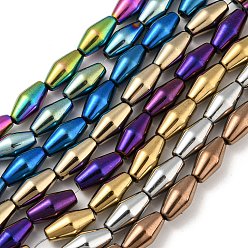 Mixed Color Electroplated Synthetic Magnetic Hematite Beads Strands, Bicone, Mixed Color, 6.2~6.5x12~12.5mm, Hole: 1.4mm, about 33pcs/strand, 16.89''(42.9cm)