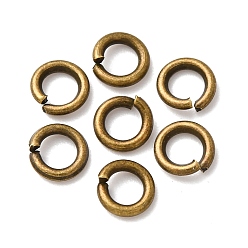 Античная Бронза Старинные бронзовые ювелирные изделия аксессуары открытые кольца для прыжков, латунь, 18 датчик, 5x1 мм, внутренний диаметр: 3 мм, Около 120 шт / 10 г