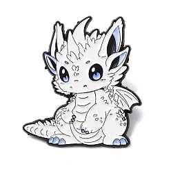 Белый Милые эмалированные значки с динозаврами, булавки для лацканов из сплава для одежды рюкзака, чёрные, белые, 35x31 мм