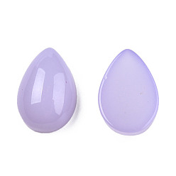 Lilac Opaque Resin Cabochons, Imitation Jade, Teardrop, Lilac, 12x8x4.5mm