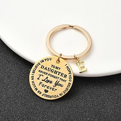 Letter E Брелок для ключей из латуни и 201 нержавеющей стали ко Дню святого Валентина, литыми кольцами, Письмо E, 6.2 см